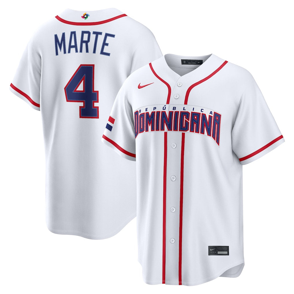 Ketel Marte Dominican Republic Baseball 2026 World Baseball Classic Home Stadium Jersey - White