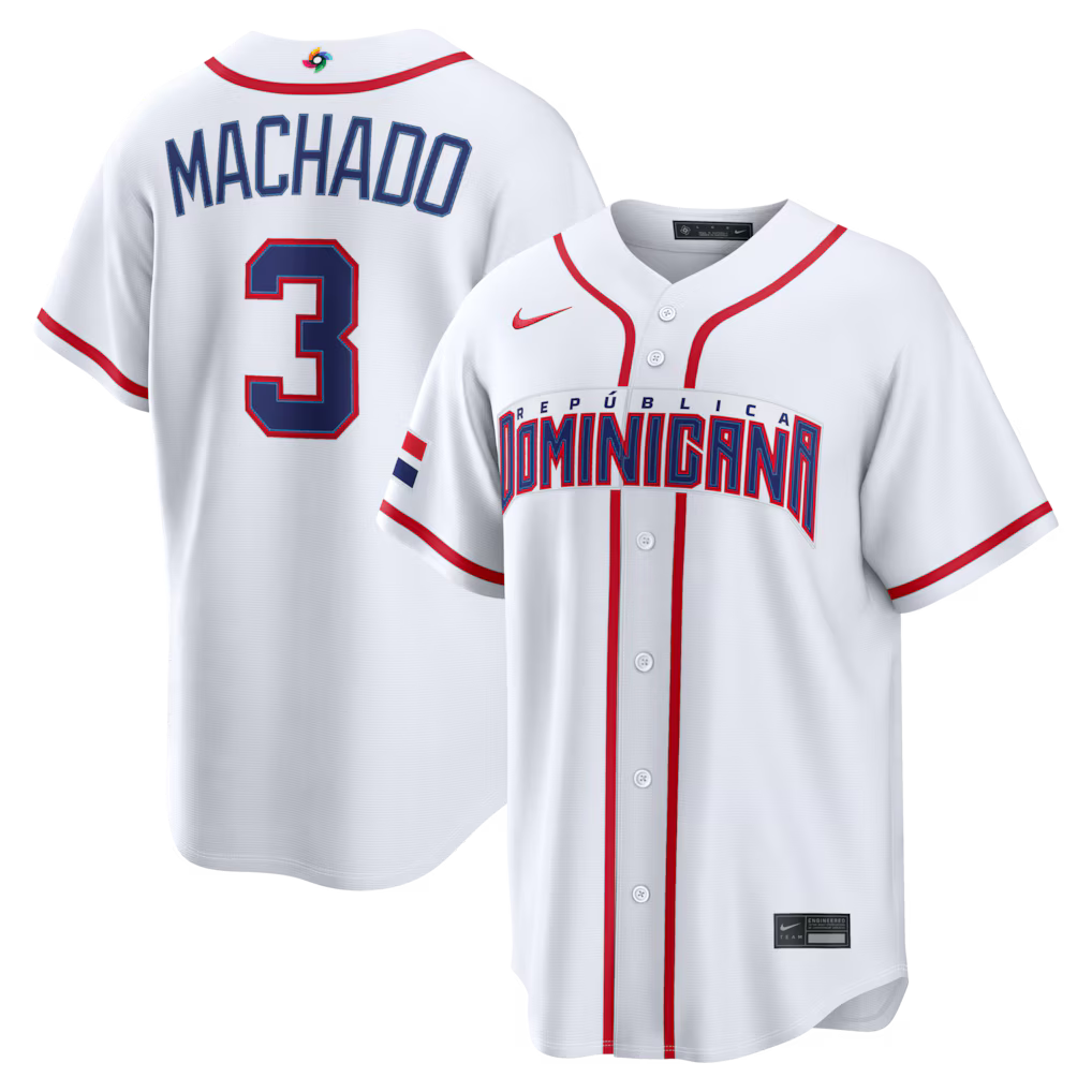 Manny Machado Dominican Republic Baseball 2026 World Baseball Classic Home Stadium Jersey - White
