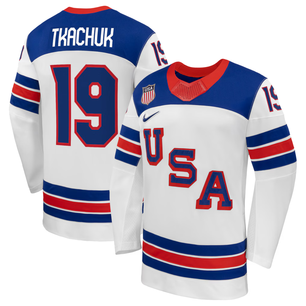 Matthew Tkachuk USA 2026 Olympic Away Jersey - White