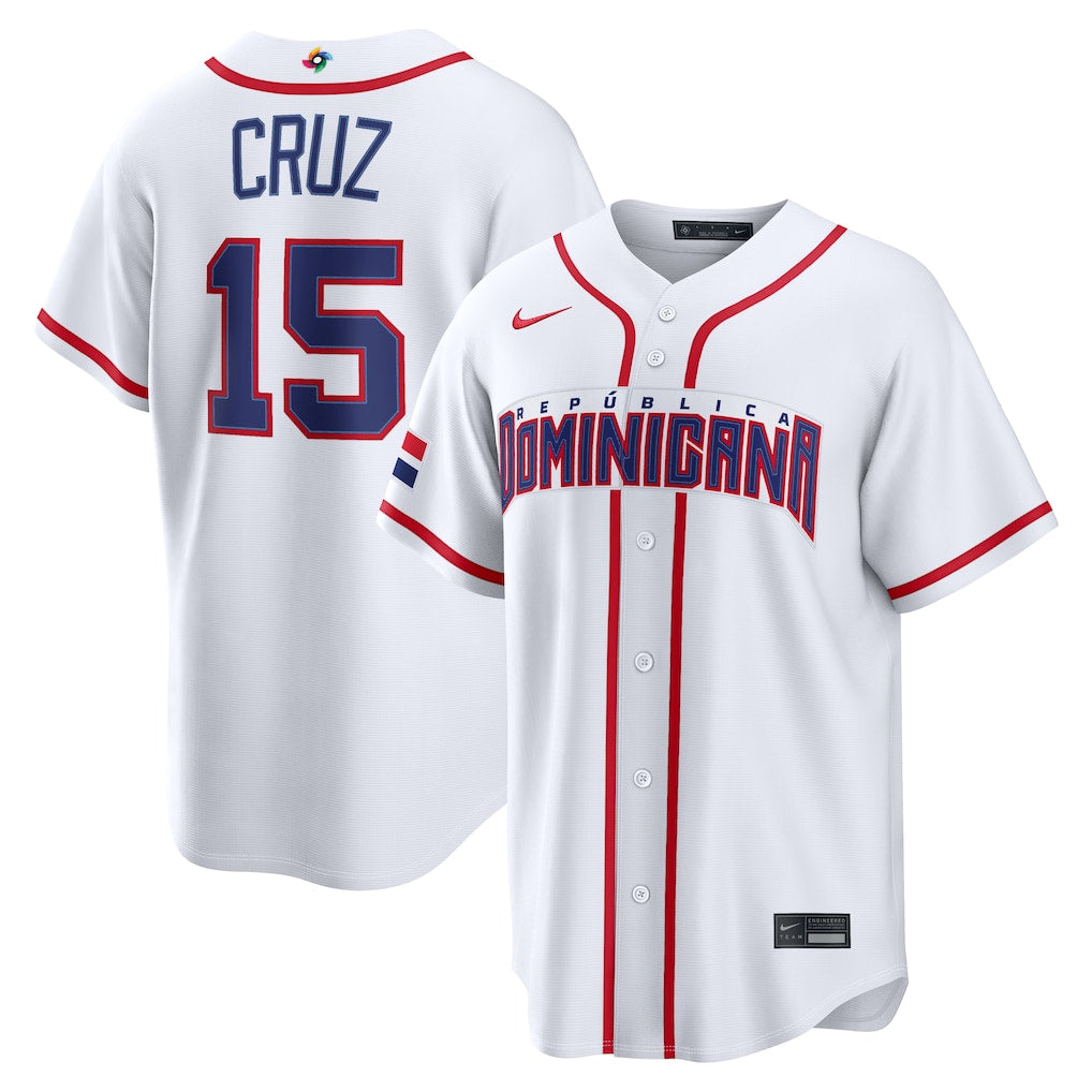 Oneil Cruz Dominican Republic Baseball 2026 World Baseball Classic Home Stadium Jersey - White