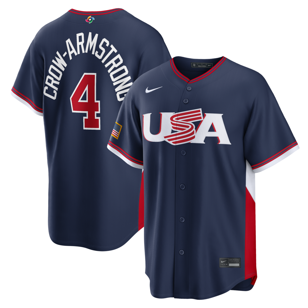 Pete Crow-Armstrong USA Baseball 2026 World Baseball Classic Road Stadium Jersey - Navy