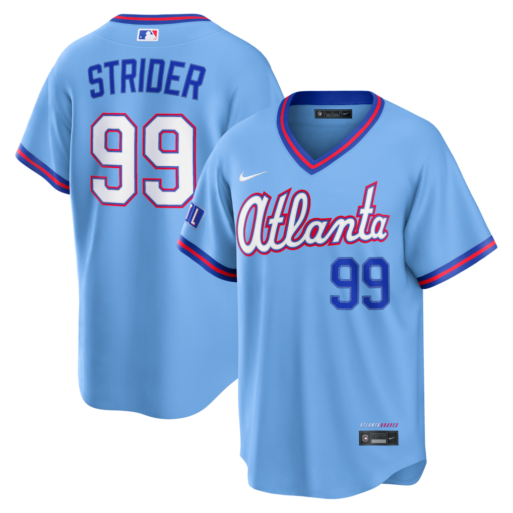 Spencer Strider Atlanta Braves 2026 City Connect Stadium Jersey - Powder Blue