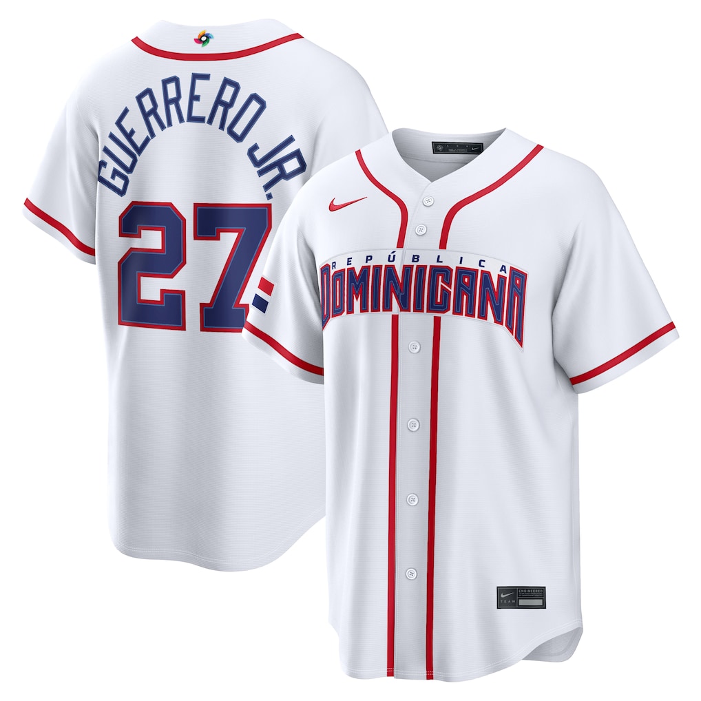 Vladimir Guerrero Jr. Dominican Republic Baseball 2026 World Baseball Classic Home Stadium Jersey - White