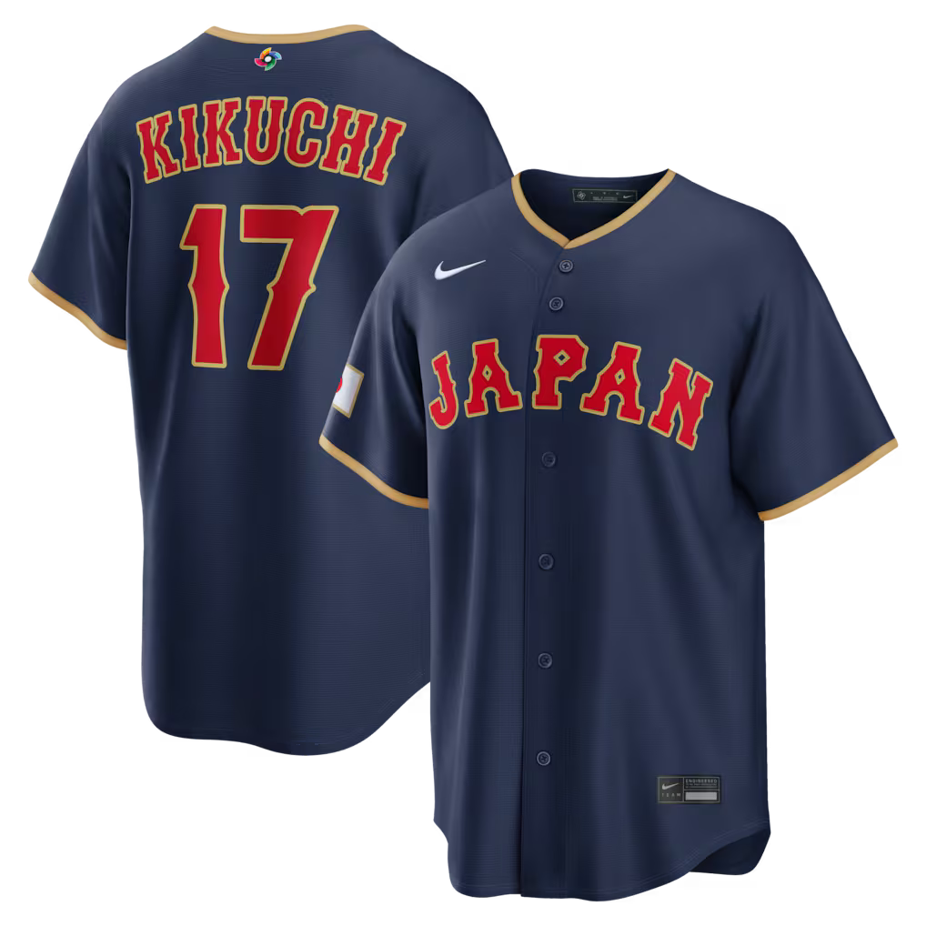 Yusei Kikuchi Japan Baseball 2026 World Baseball Classic Road Stadium Jersey - Navy