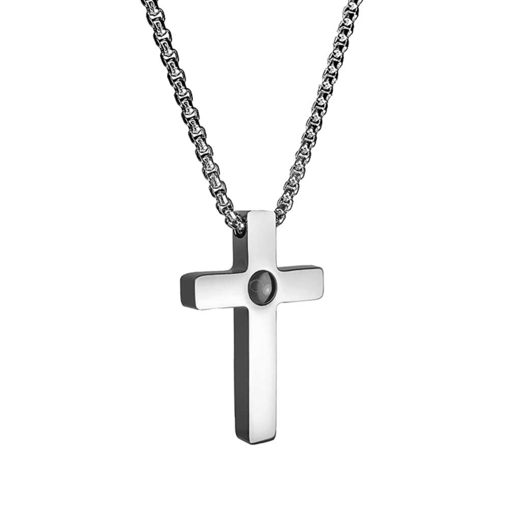 Pendentif Homme – Croix à Projection Photo Personnalisée