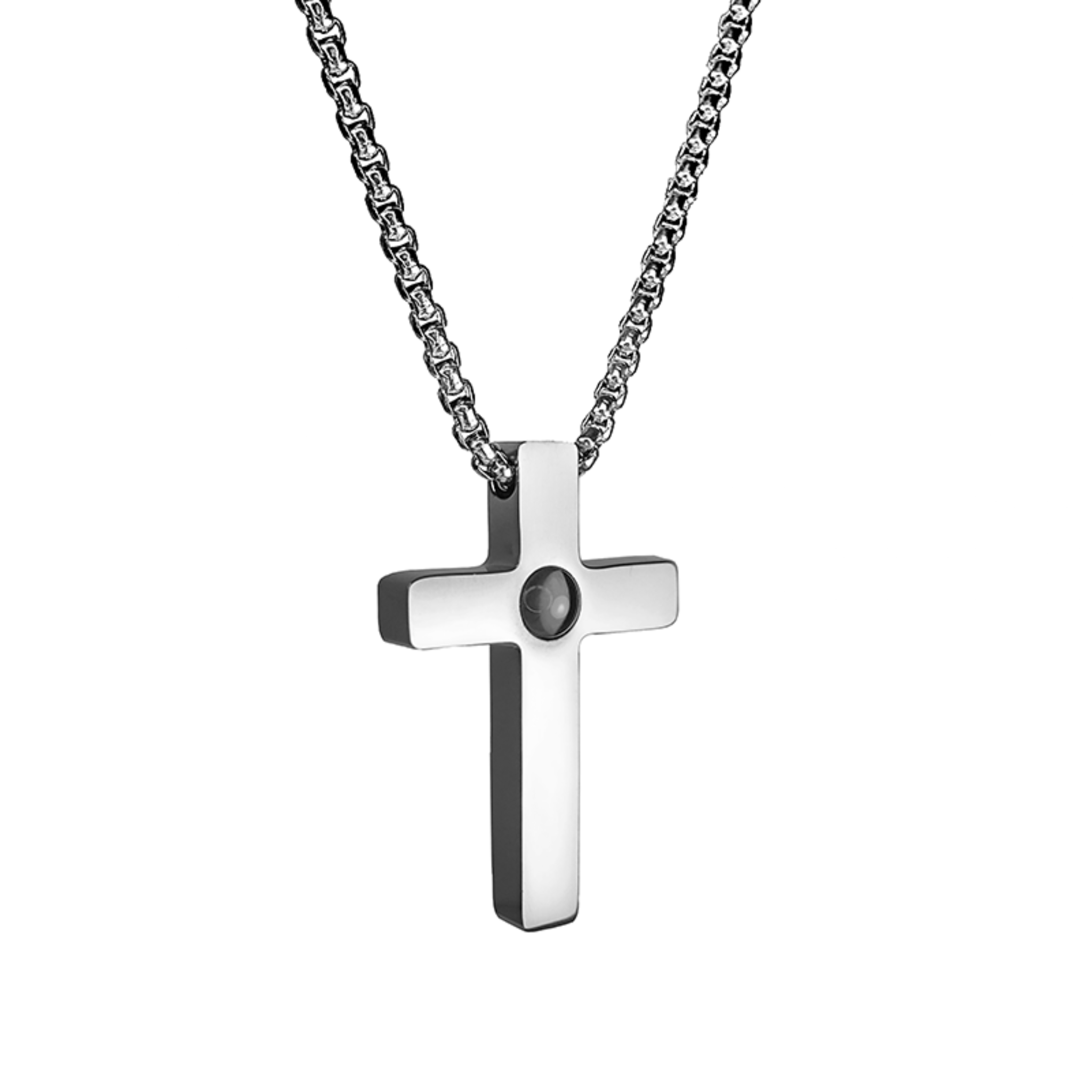 Pendentif Homme – Croix à Projection Photo Personnalisée