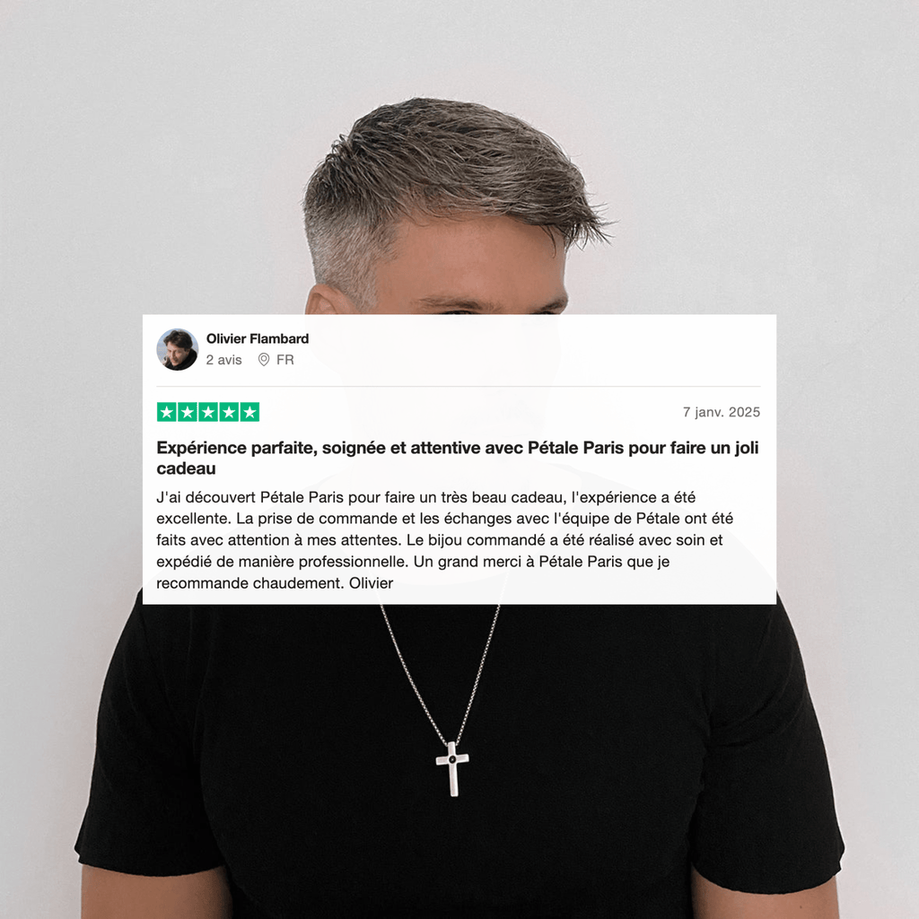 Pendentif Homme – Croix Percée Projection Photo Personnalisée