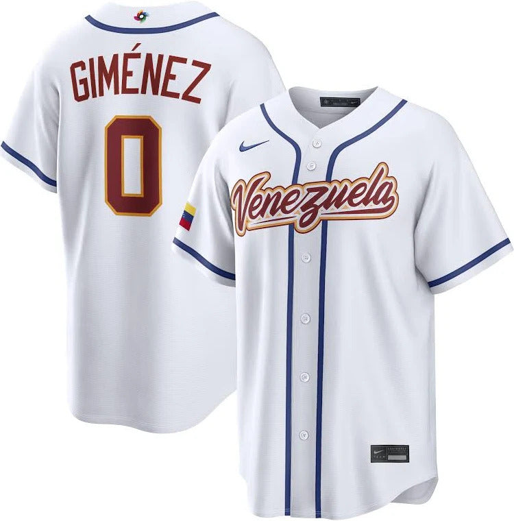 Andrés Giménez Venezuela Baseball 2026 World Baseball Classic Home Stadium Jersey - White